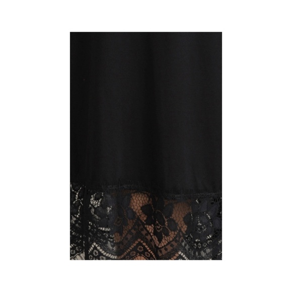 SOLD OUT Plus Pant Gaucho High Waist Lace Black Capri Wide Leg Bohemian - Picture 5 of 6